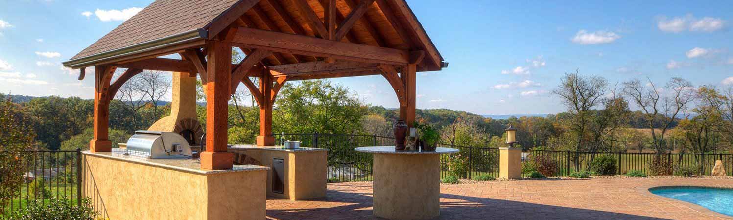 Wooden alpine pavilion