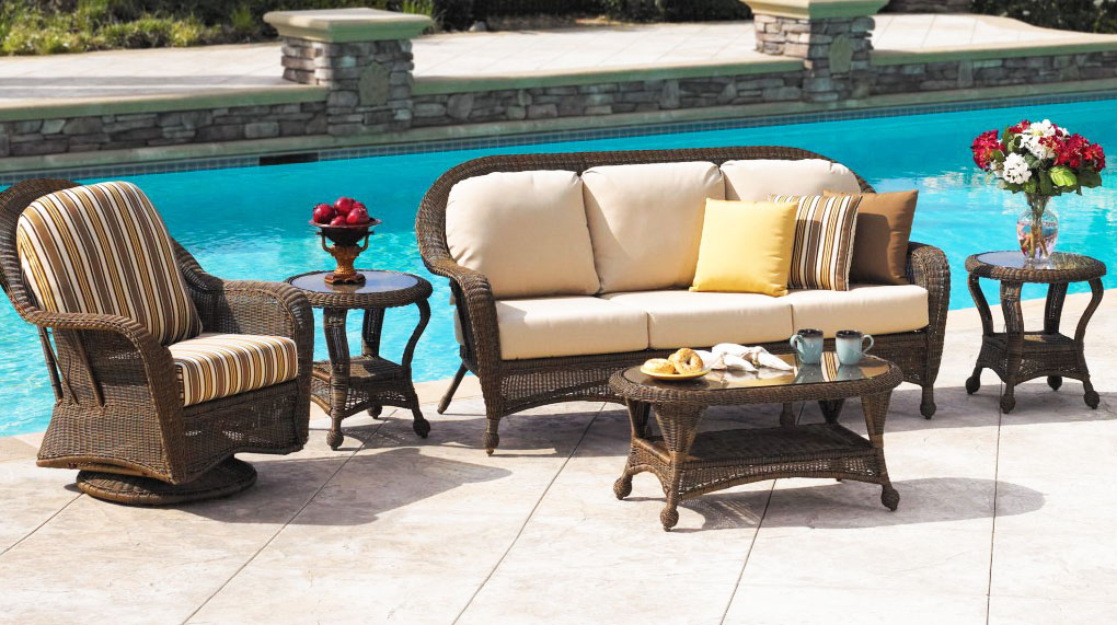 Wicker outdoor furniture at The Patio Barn